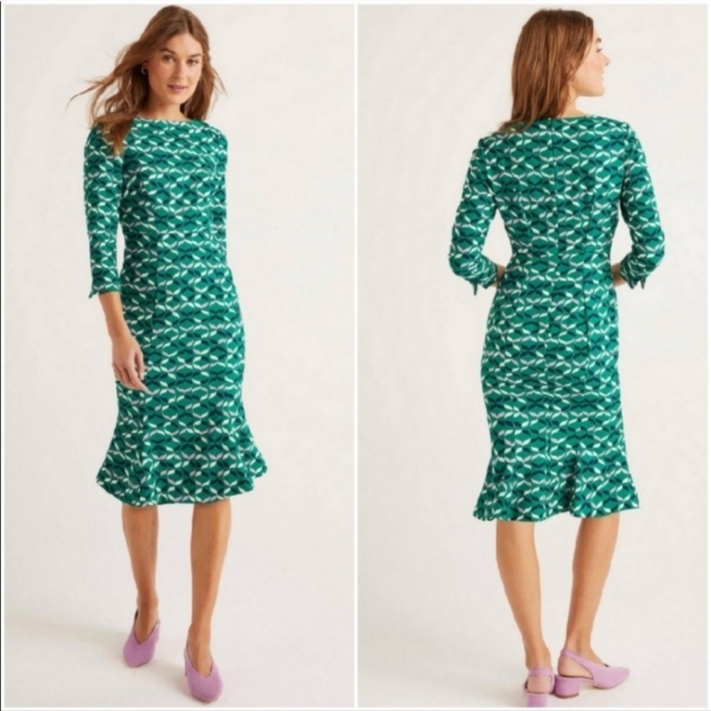Boden Green Patterned Dress